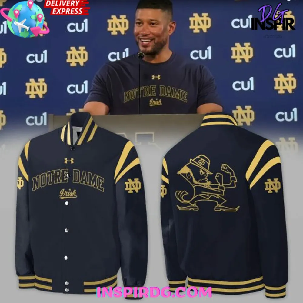 -Notre Dame Fighting Irish 2024 Navy Baseball Jacket