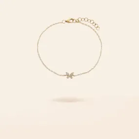 14K Gold Mini Diamond Butterfly Bracelet