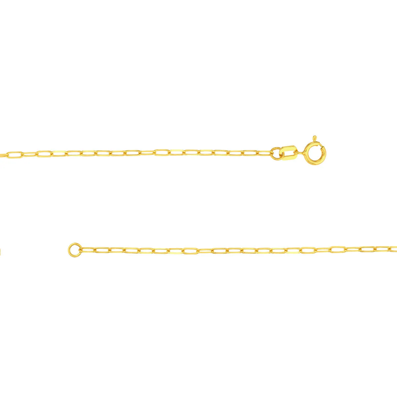 14K Yellow Gold Mini Anchor Pendant Paperclip Chain Necklace