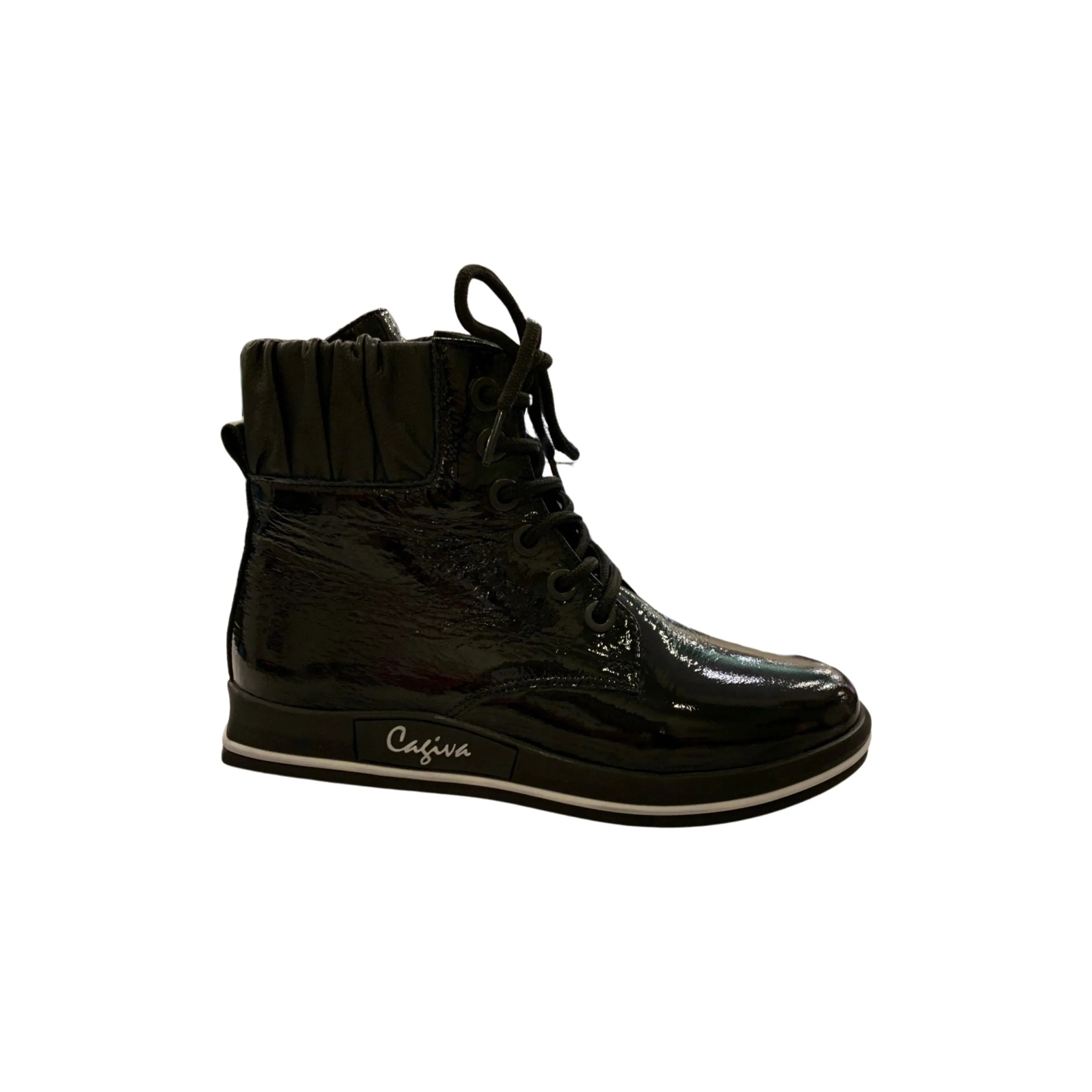 2025 Black Patent Lace Up