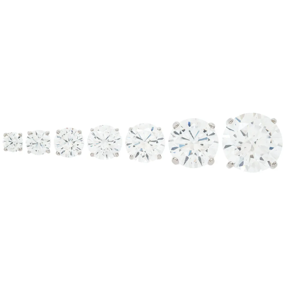 5mm Tiffany Prong-Set Brilliant-Cut Gem - on flatback