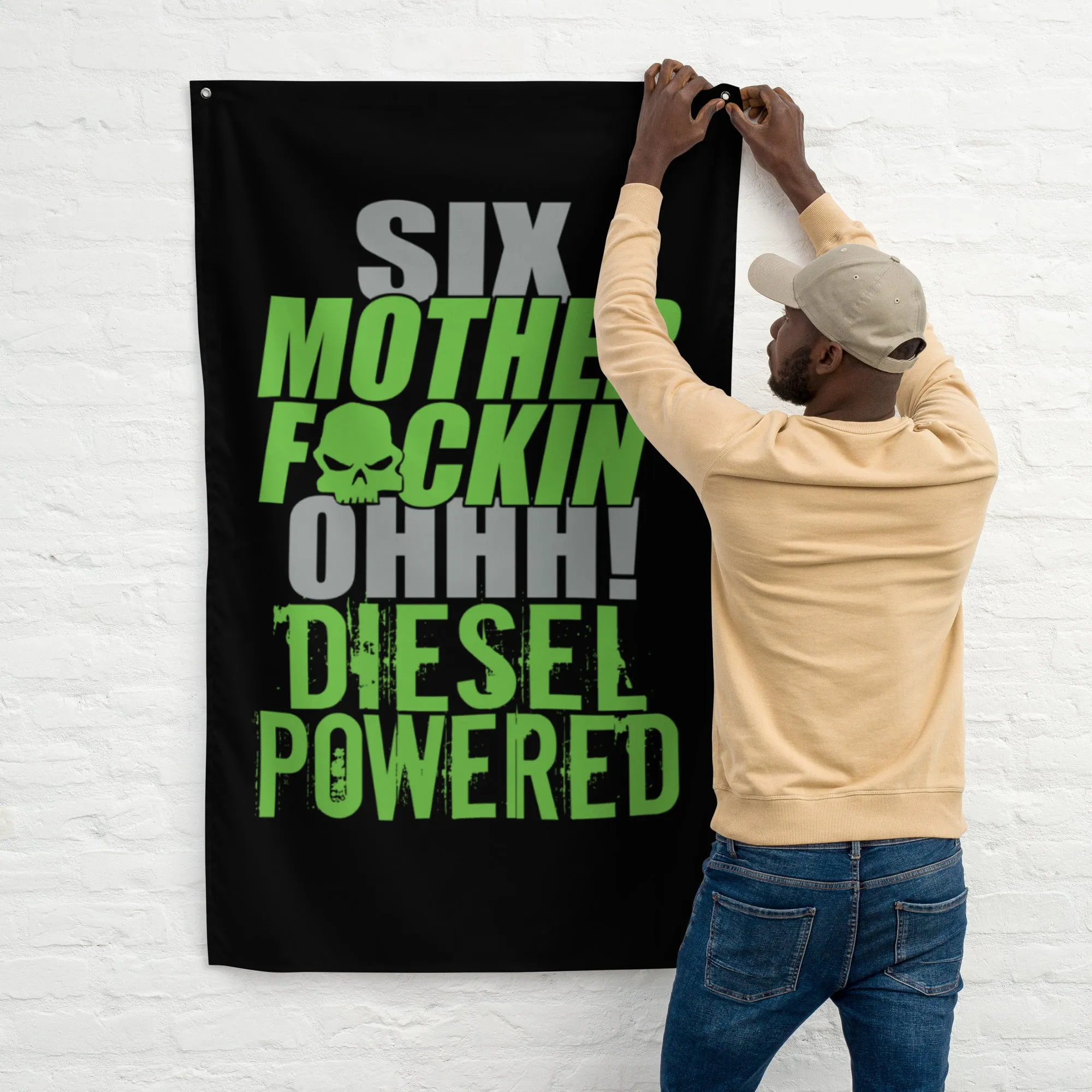 6.0 Power Stroke Diesel Flag, Six MFN OHH Diesel Powered Truck Garage Decor, Dorm Poster, Man Cave Decoration