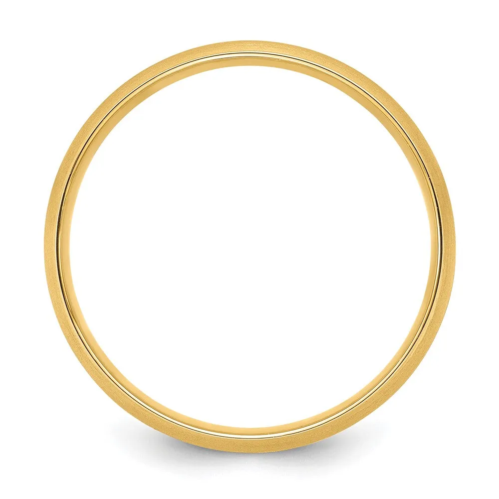 6mm 14K Yellow Gold Grooved Center Line Comfort Fit Band