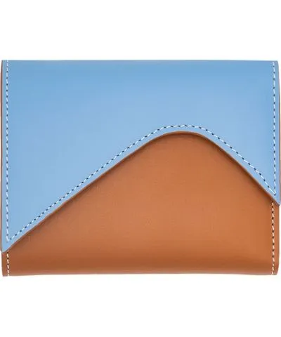 Absurde Women's Blue / Brown Mountain Blue And Brown Leather Trifold Wallet