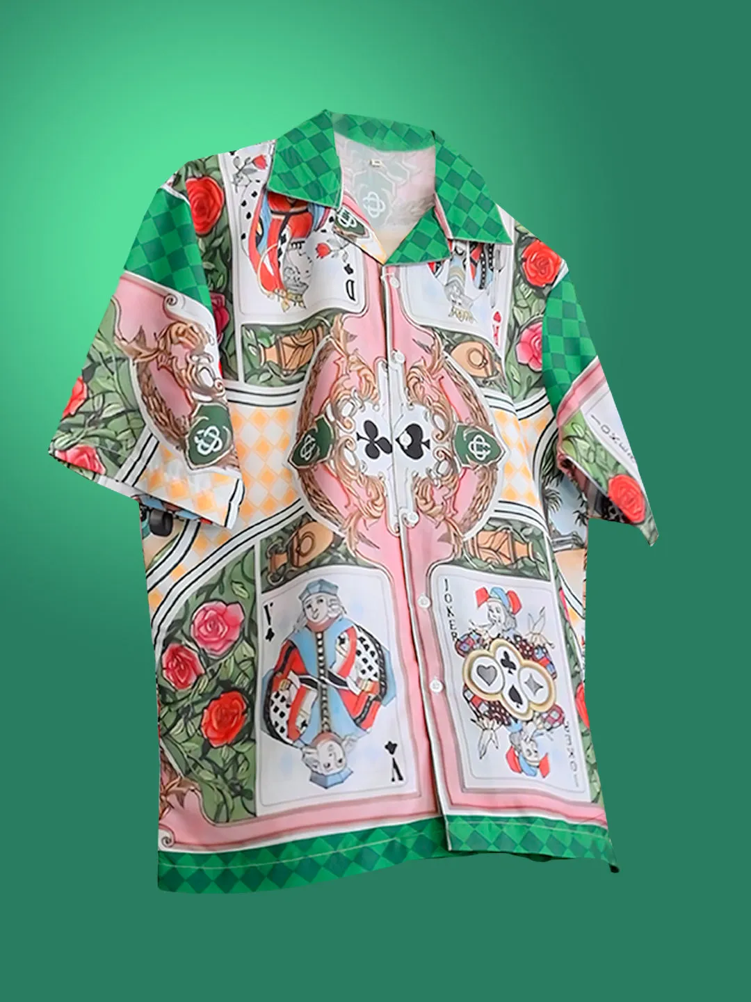 Ace-Joker Graphic Printed Oversized Multicolor Crepe Shirt