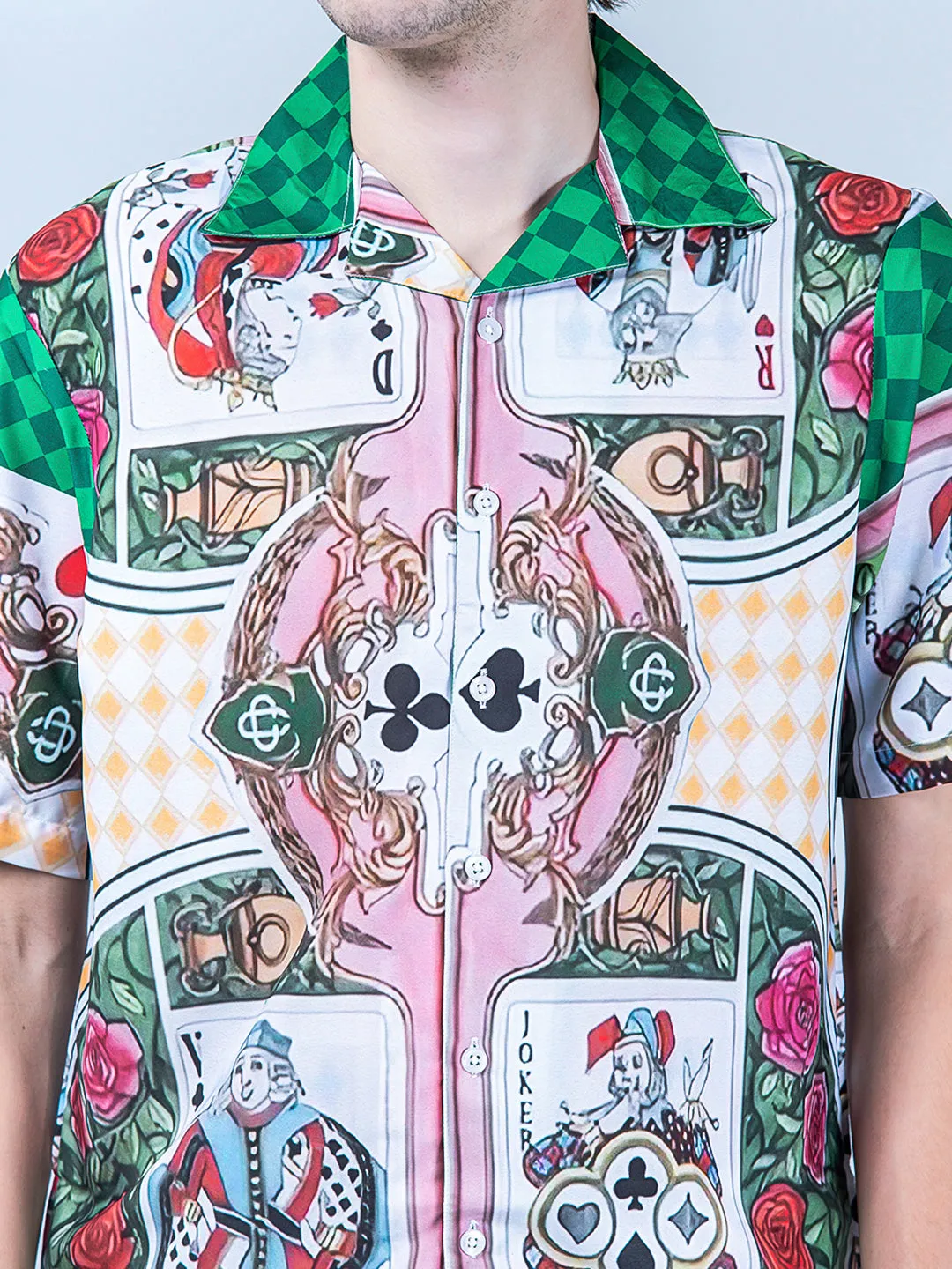 Ace-Joker Graphic Printed Oversized Multicolor Crepe Shirt