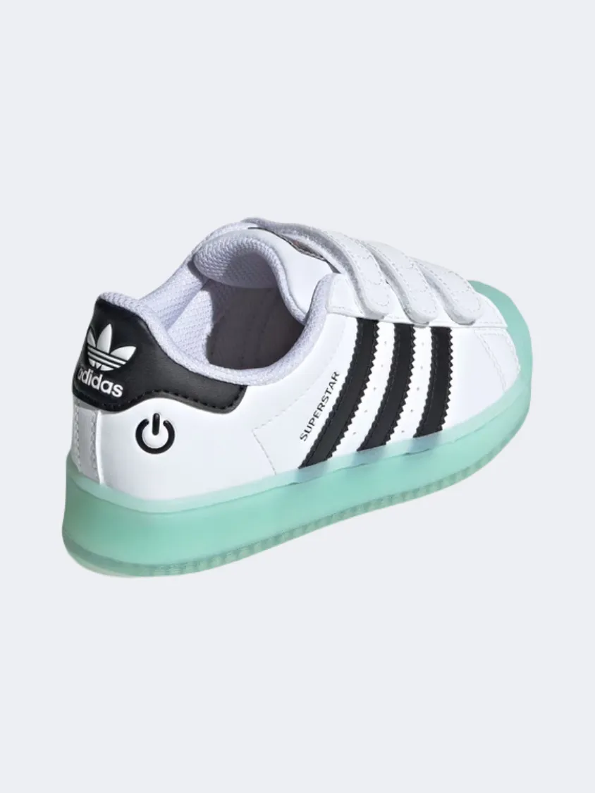 Adidas Superstar Led Light Ps-Boys Originals Shoes White/Aqua/Black