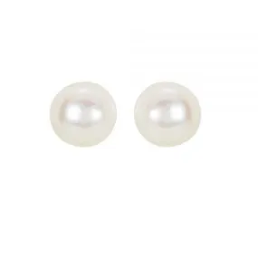 Akoya Pearl Earrings Set in 14K White Gold