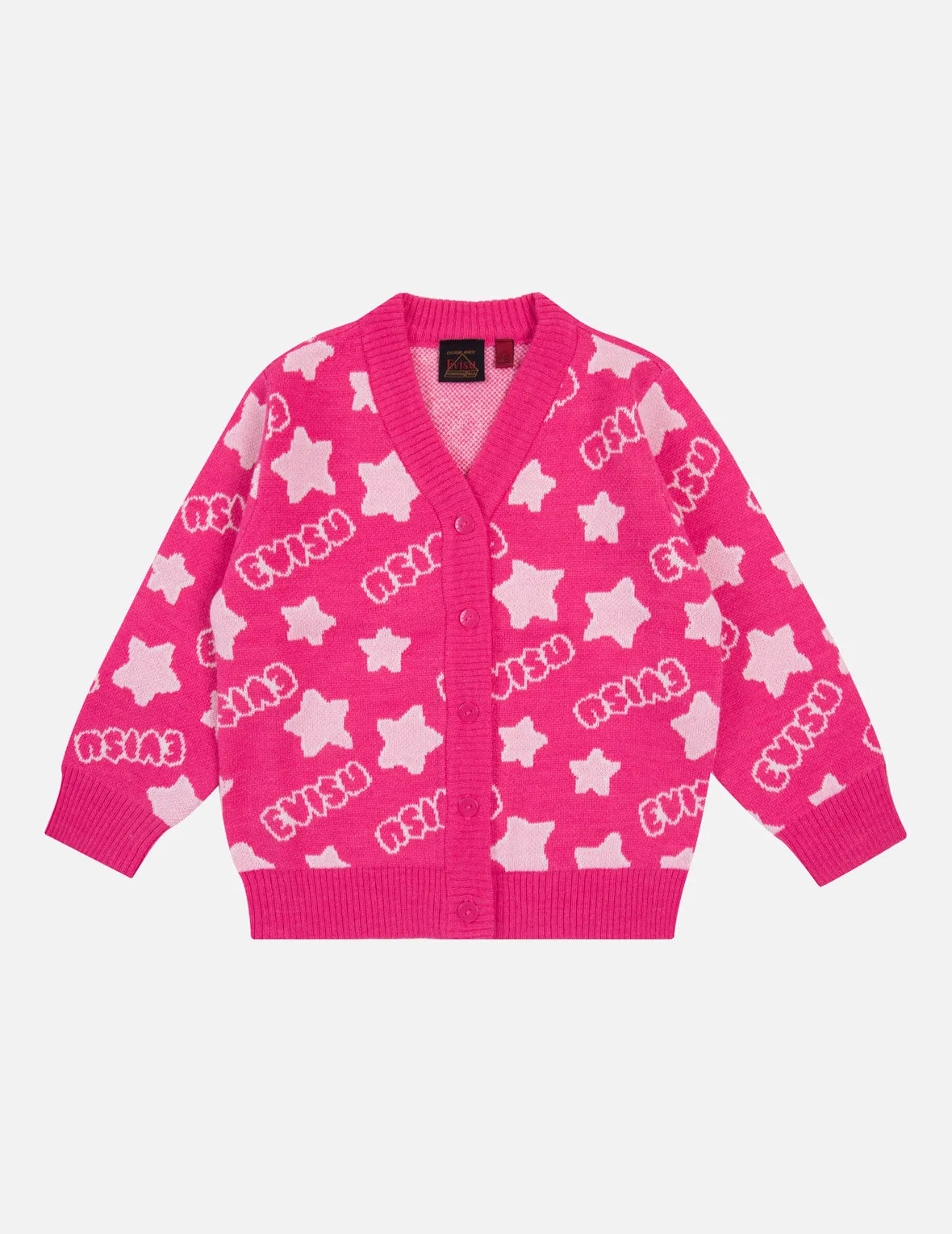 Allover Star and Logo Regular Fit Intarsia-knit Cardigan