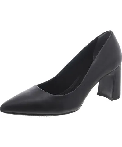 Anne Klein Benedette Womens Faux Leather Pointed Toe Pumps