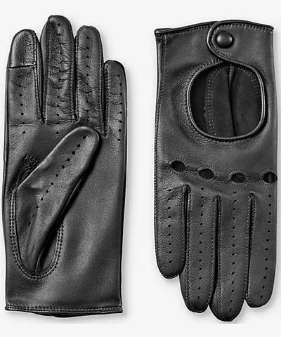 Aspinal of London Womens Black Women's leather driving gloves