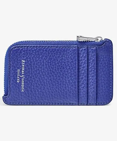 Aspinal of London Womens Cobaltblue Logo-print leather coin purse