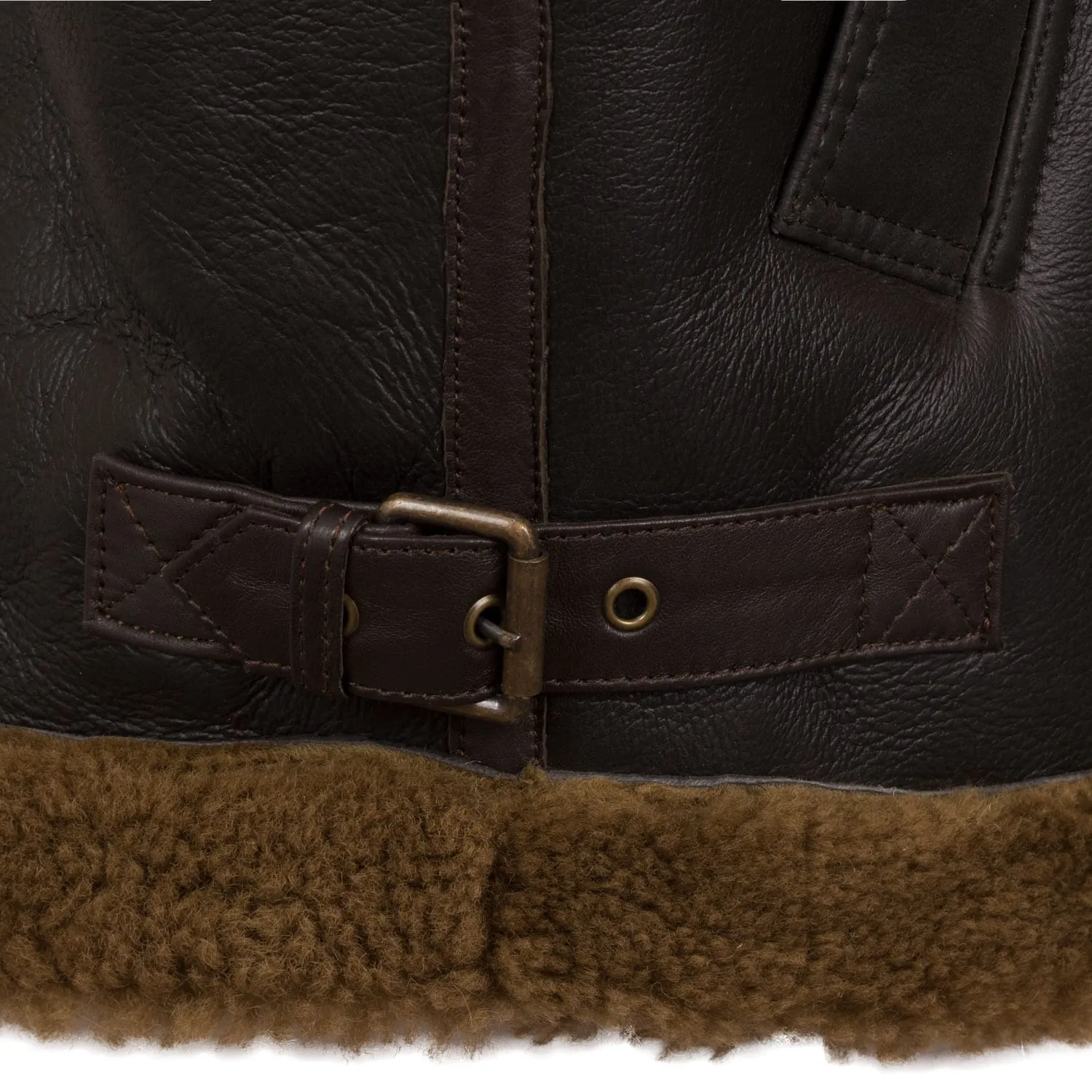 B5: Men's Rust Sheepskin Flying Jacket