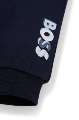 Baby tracksuit bottoms in French terry with logo print