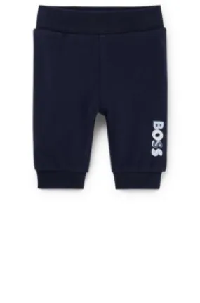 Baby tracksuit bottoms in French terry with logo print