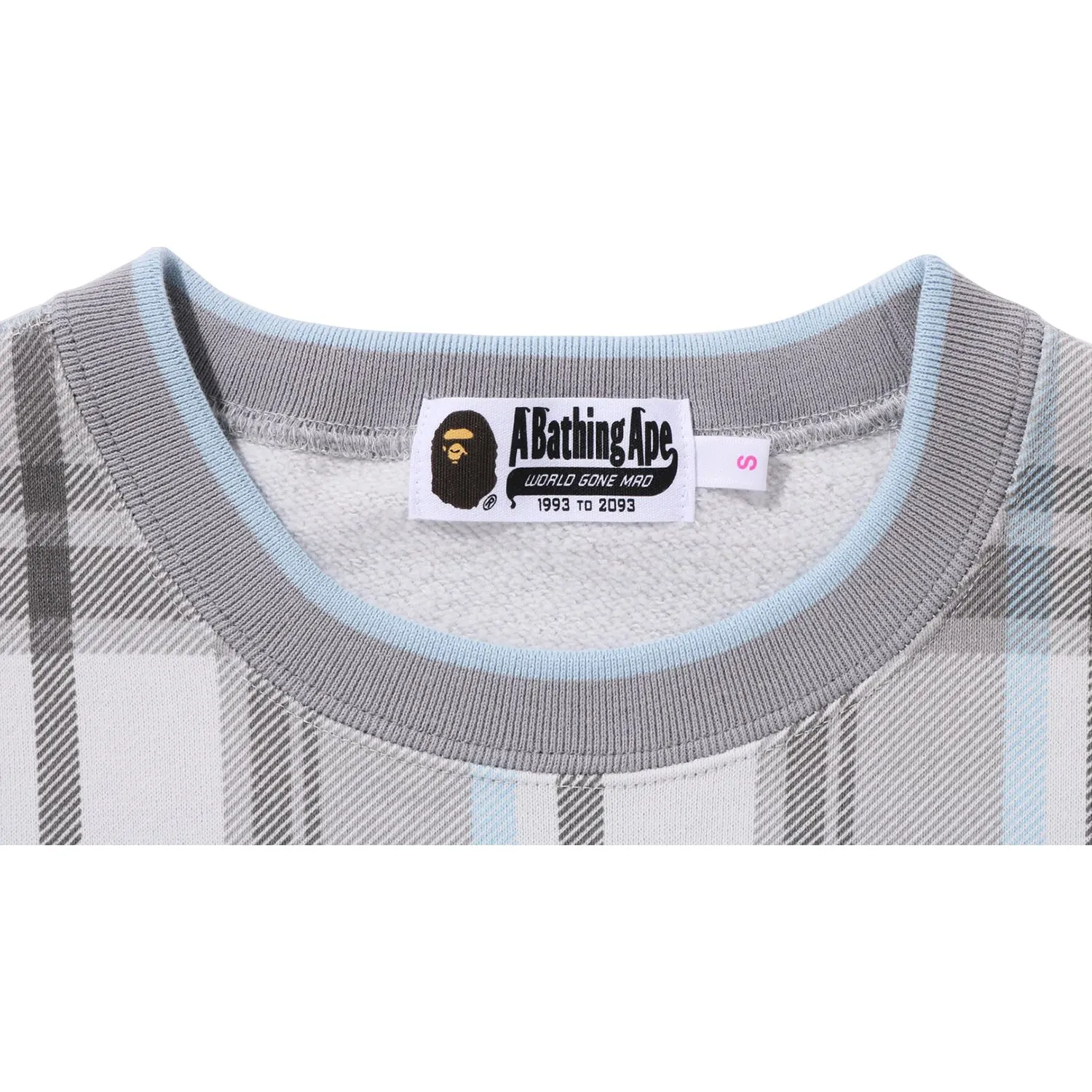 BAPE CHECK WIDE FIT CREWNECK LADIES