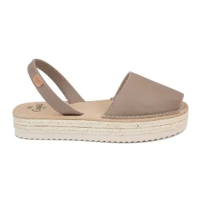 Basic Platform Leather Menorcan Espadrille For Women - Doble Yute 2283 2 Ciervo