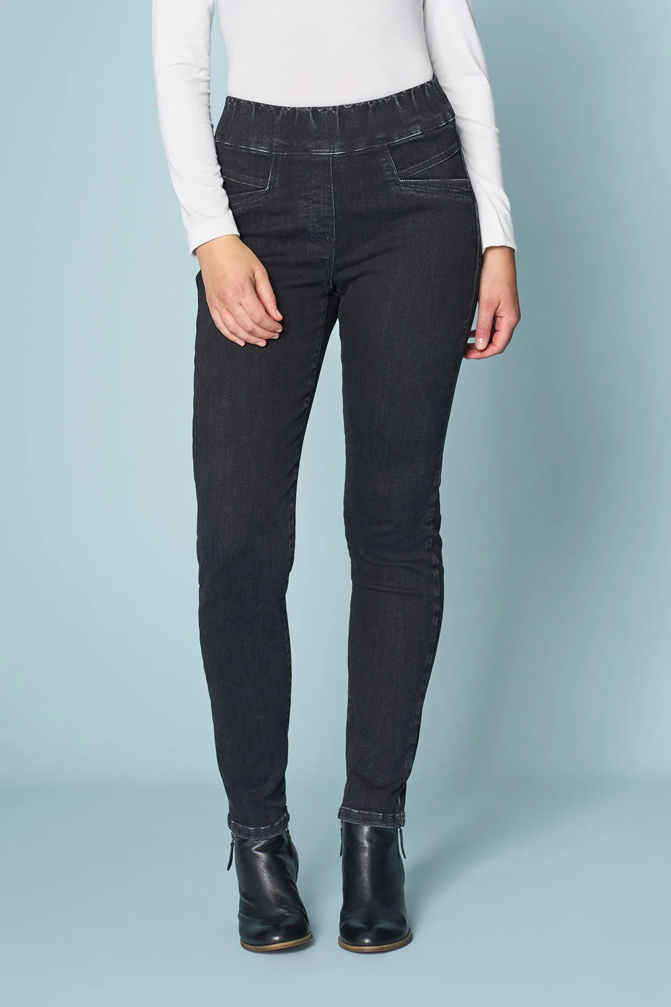 Bengajean Panelled Skinny - Washed Black