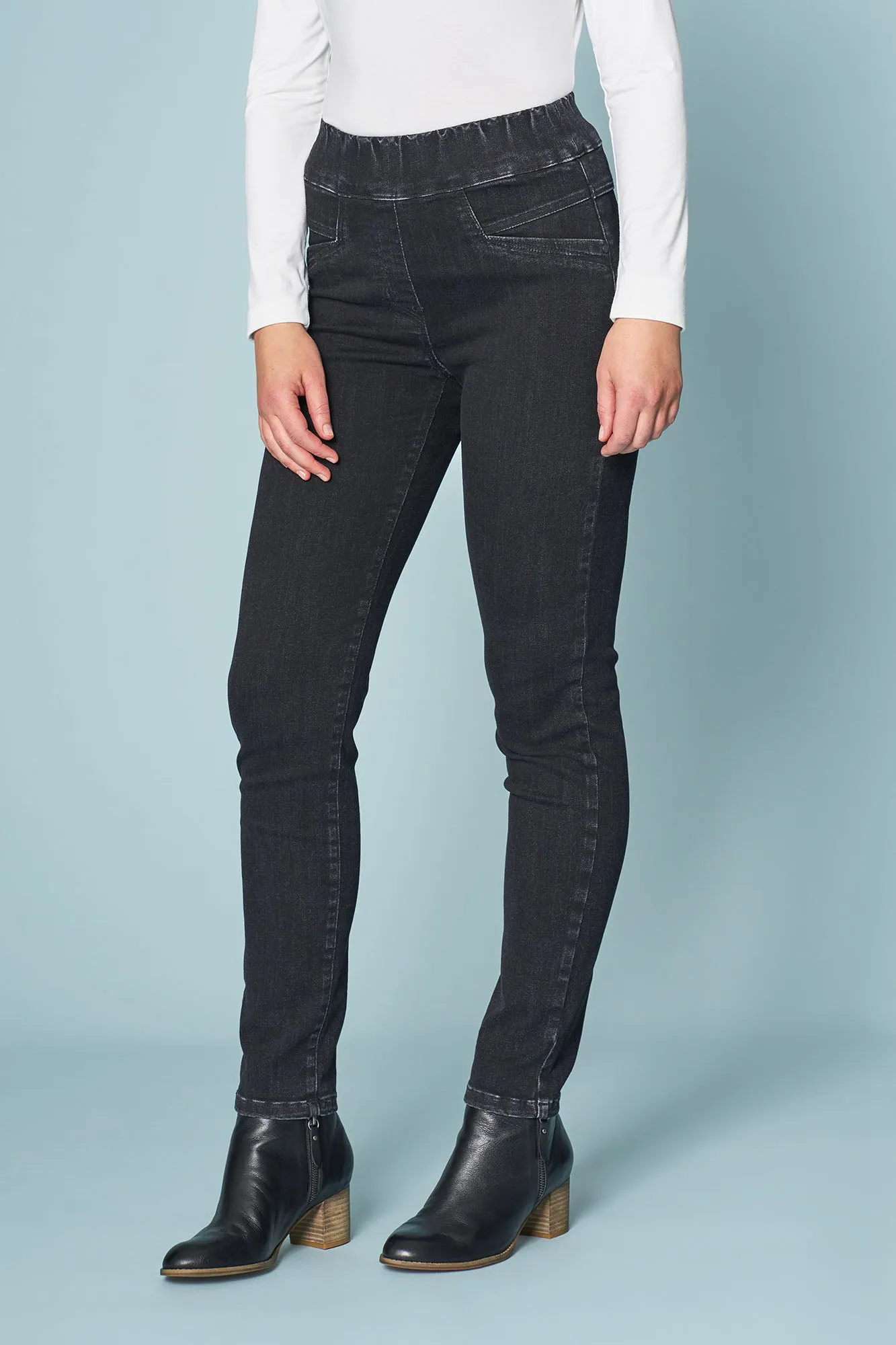 Bengajean Panelled Skinny - Washed Black