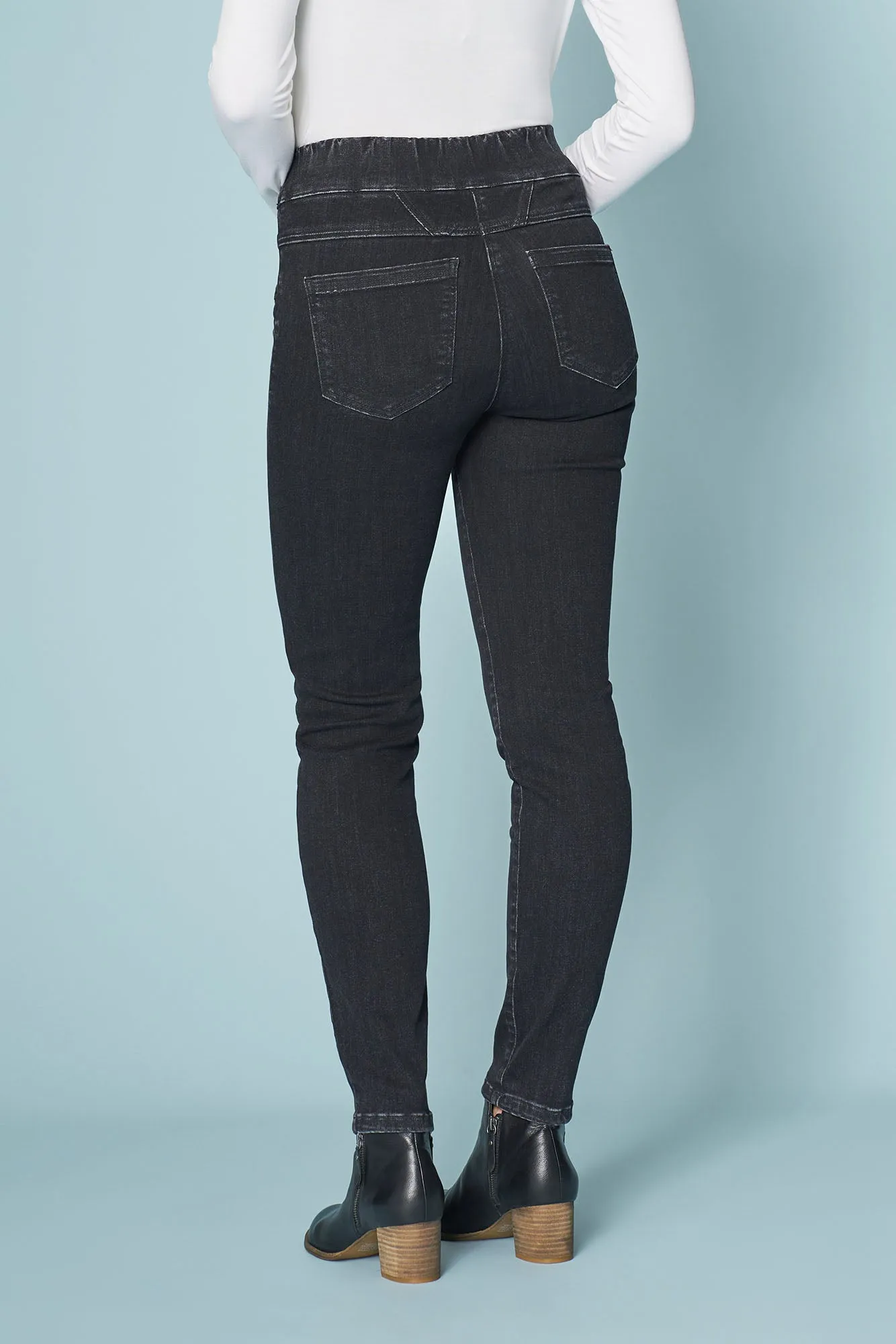 Bengajean Panelled Skinny - Washed Black