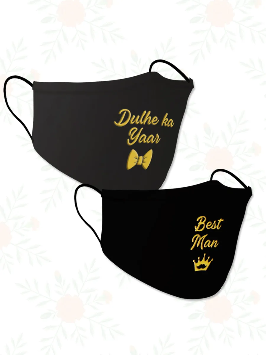 Best Man + Dulhe ka Yaar (Set of 2) Wedding Face Mask