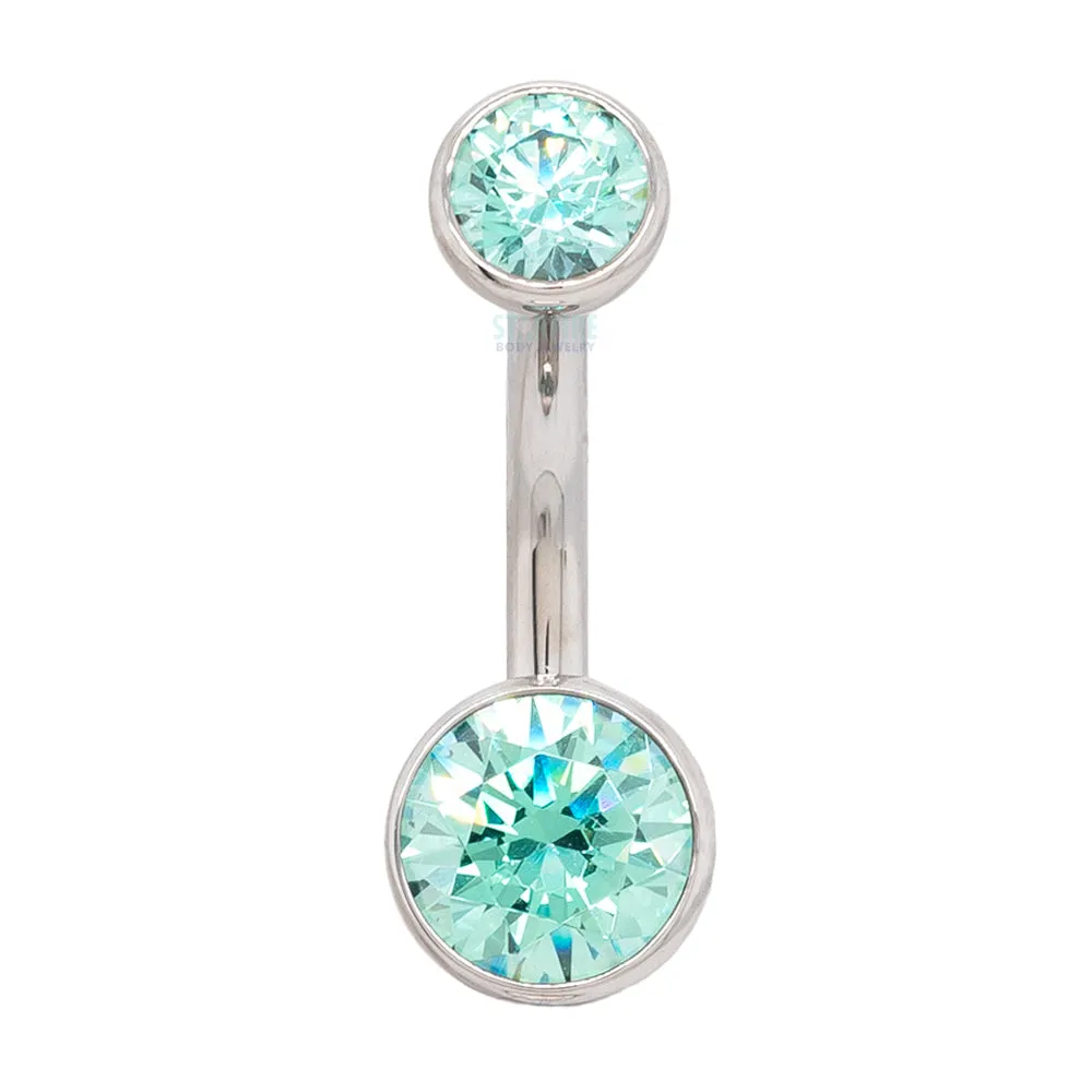 Bezel-set Faceted Gem Navel Curve