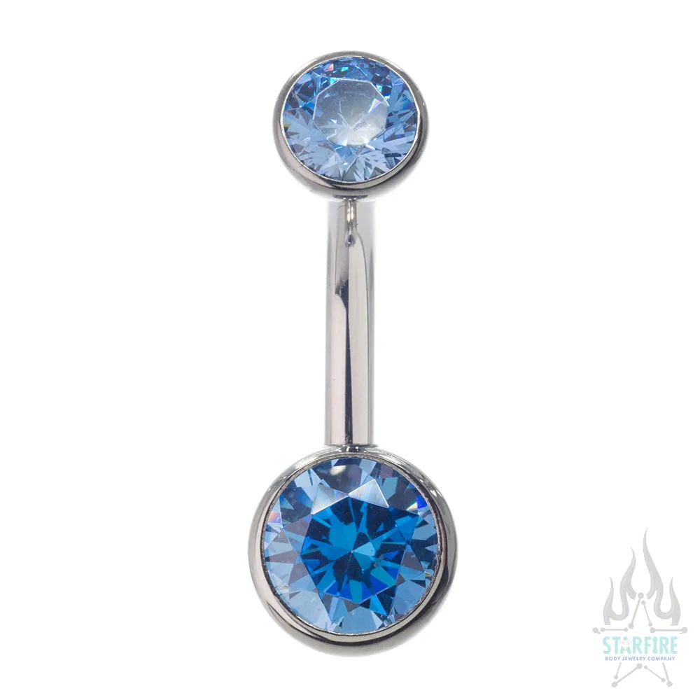 Bezel-set Faceted Gem Navel Curve