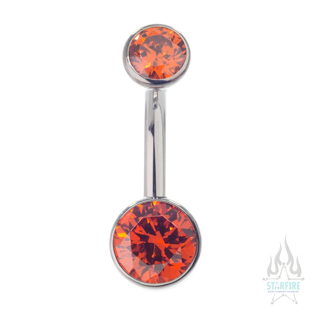 Bezel-set Faceted Gem Navel Curve