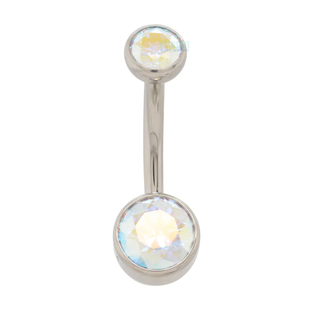 Bezel-set Faceted Gem Navel Curve