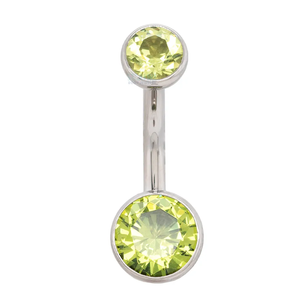 Bezel-set Faceted Gem Navel Curve