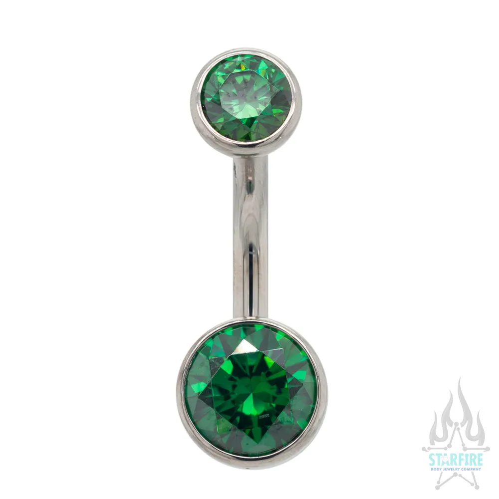 Bezel-set Faceted Gem Navel Curve