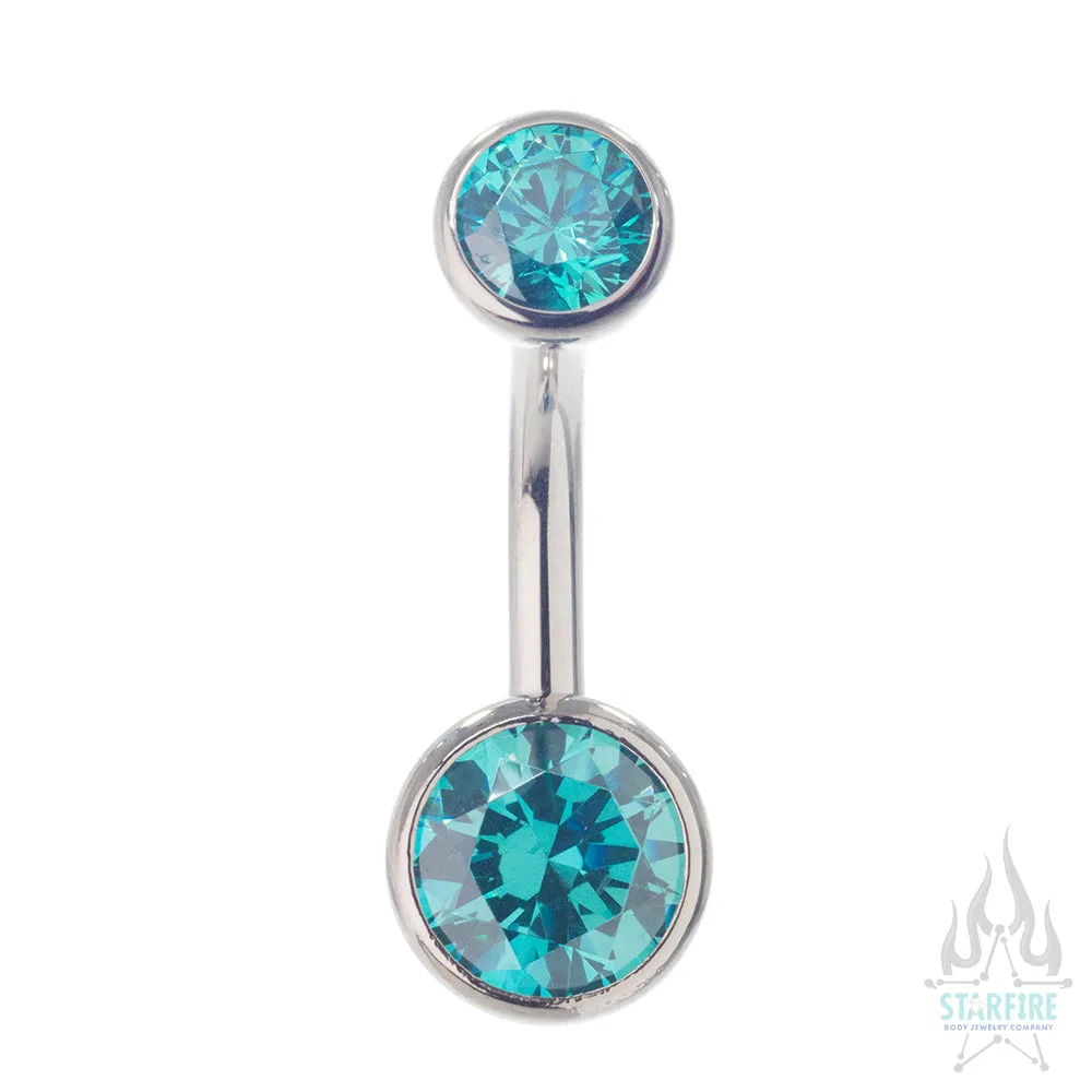 Bezel-set Faceted Gem Navel Curve