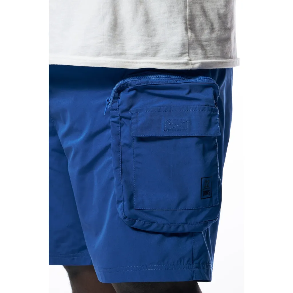 Big and Tall - Printed Utility Lounge Windbreaker Shorts - Royal