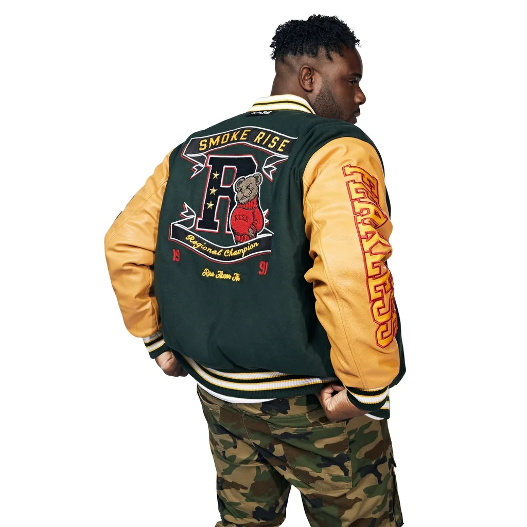 Big And Tall Teddy Varsity Jacket - Green