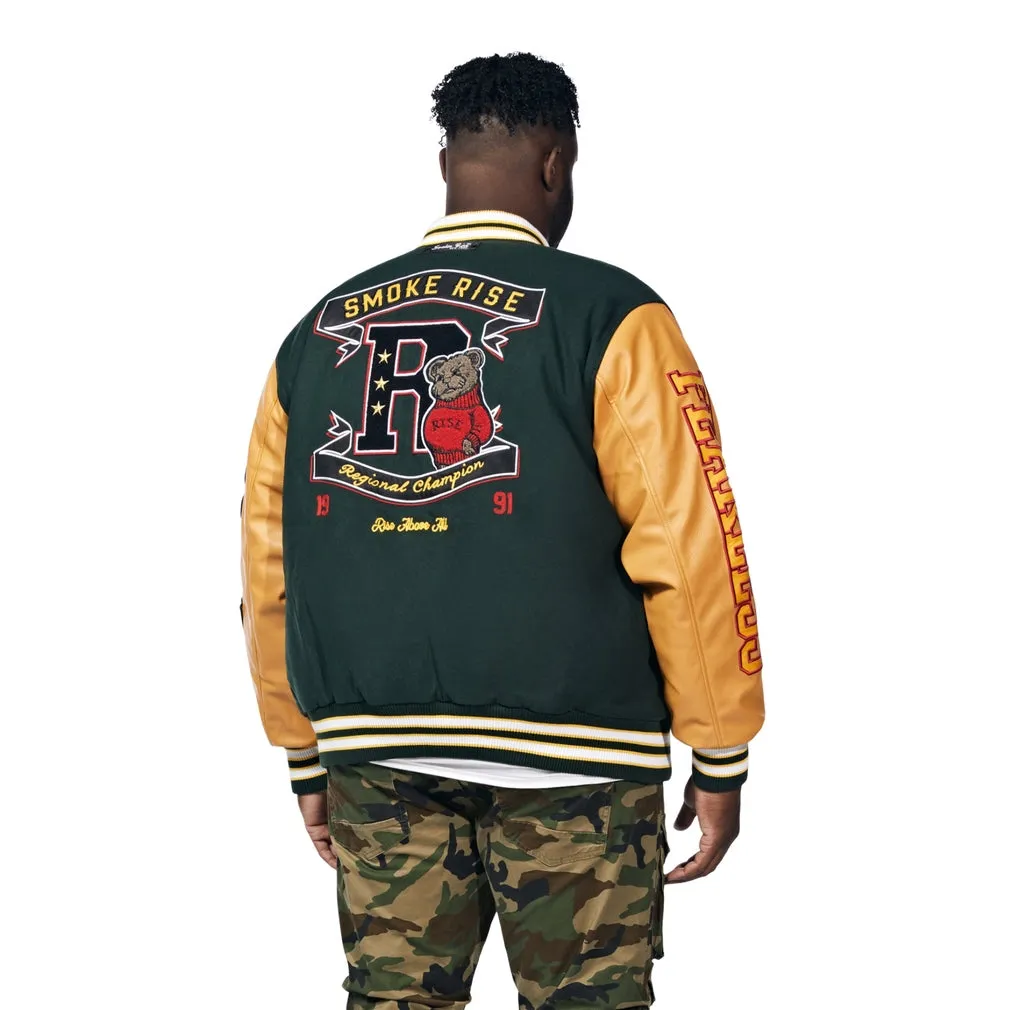 Big And Tall Teddy Varsity Jacket - Green