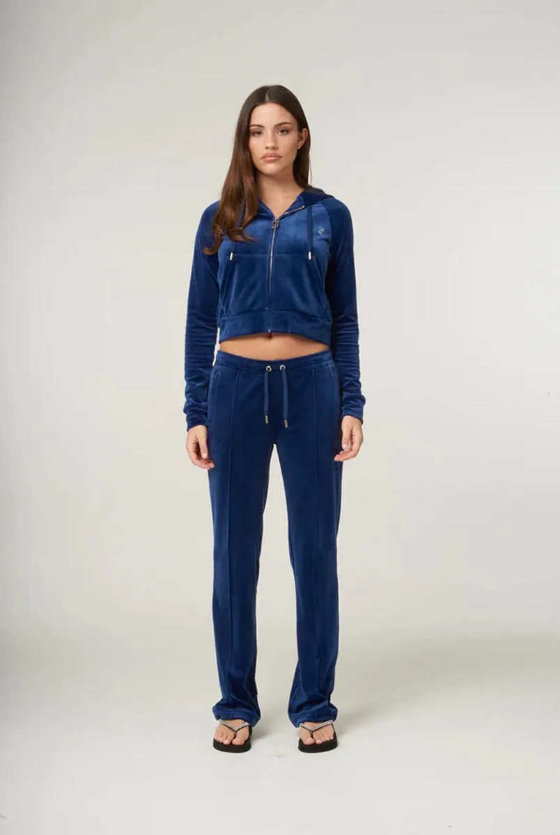 Blue depths diamant  velour zip-through hoodie with  tracksuit bottom