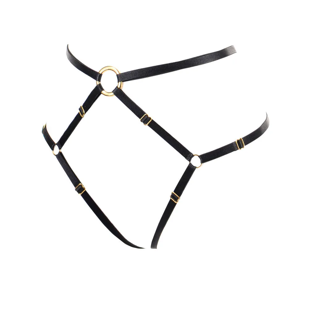 Bon Bondage Harness Thong Slim black