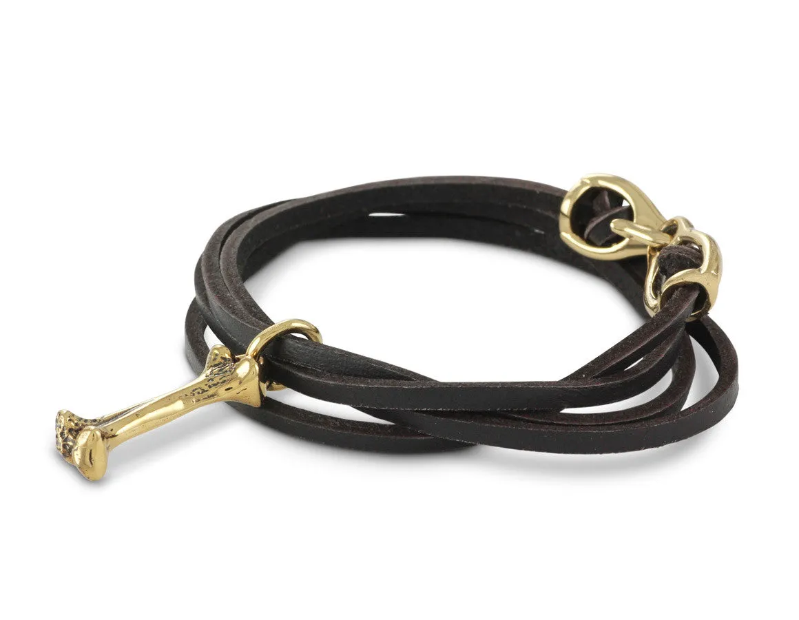 Bone Leather Bracelet - Bronze