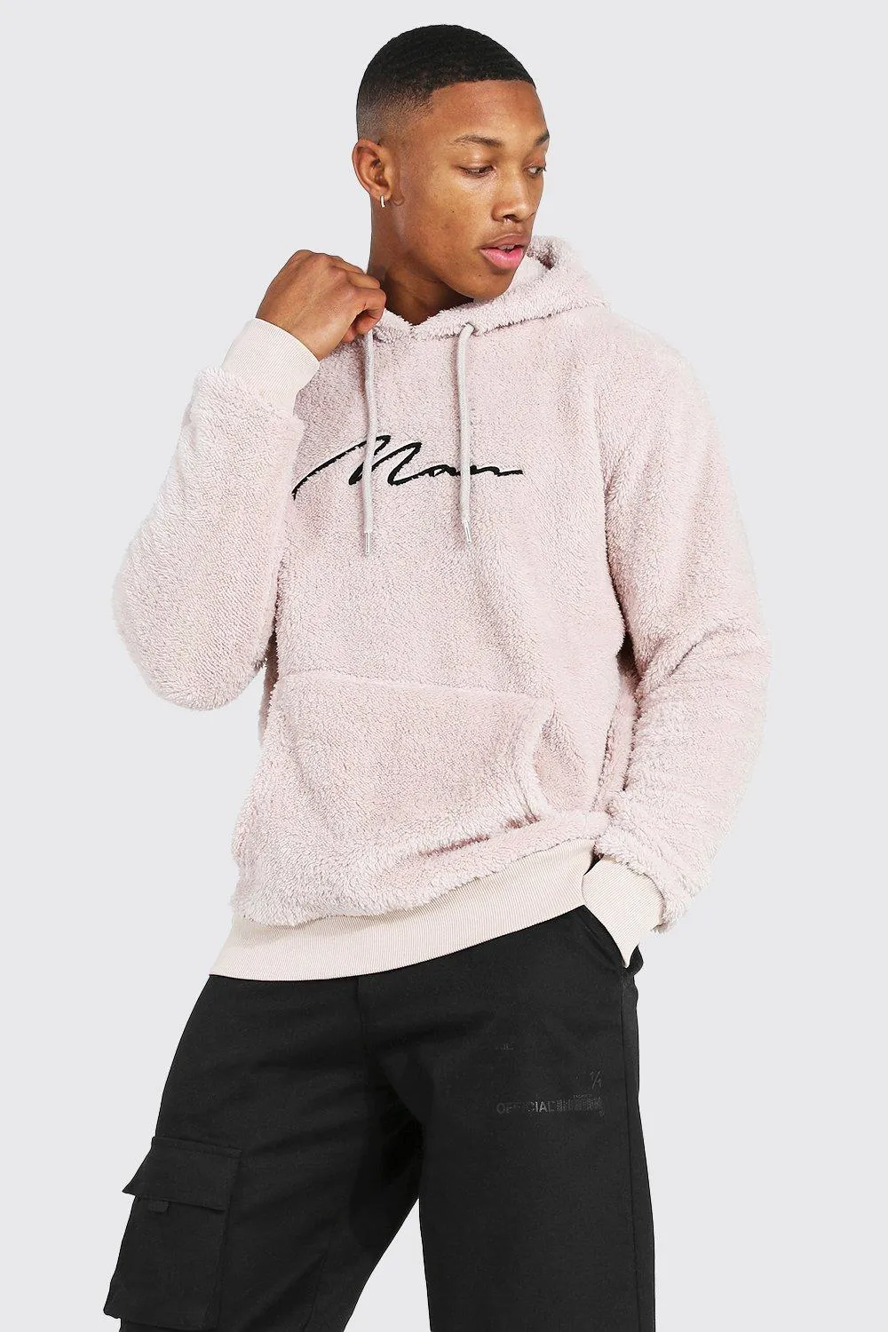 Borg Man Signature Over The Head Hoodie | boohooMAN UK