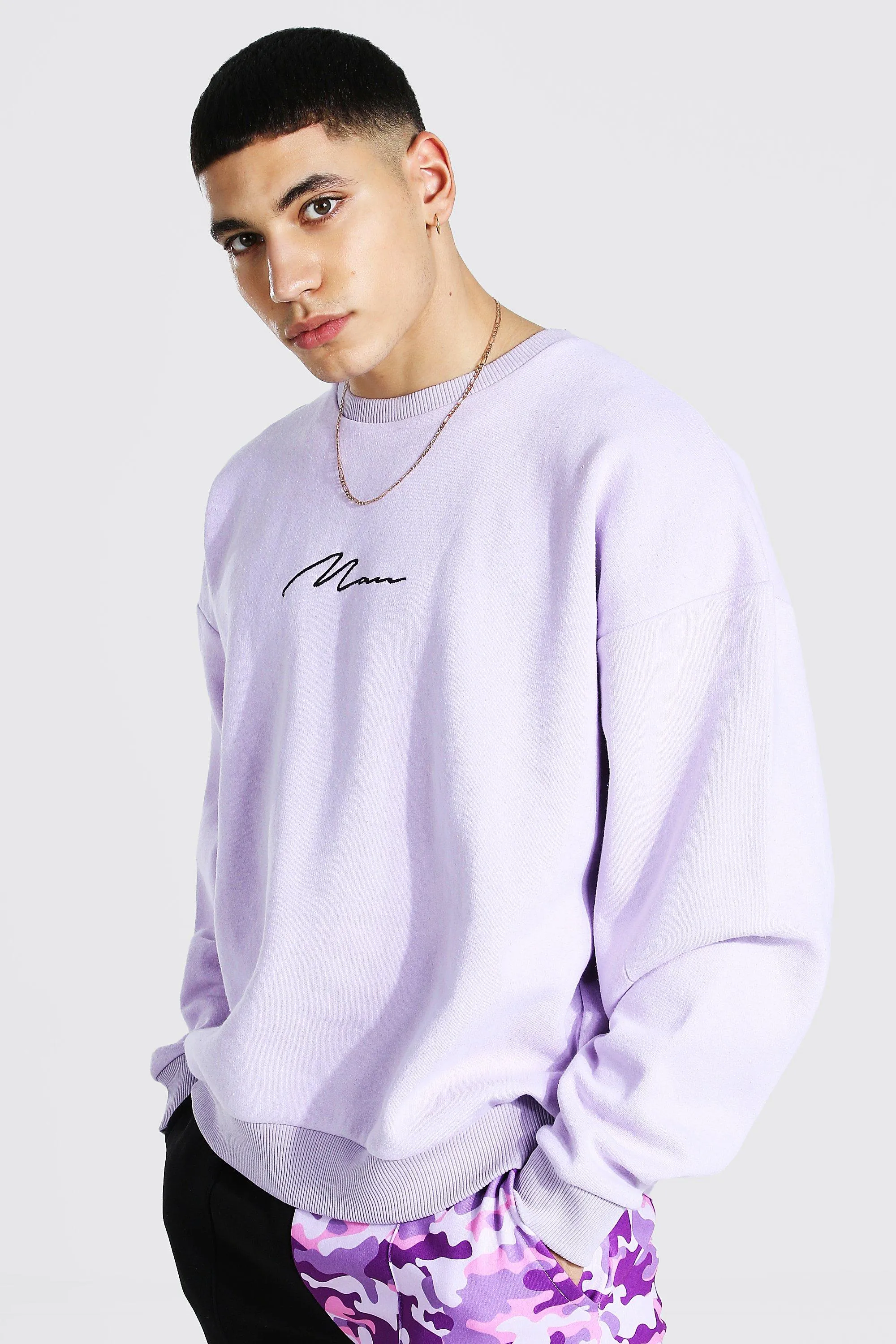 Boxy Man Signature Sweatshirt | boohooMAN UK