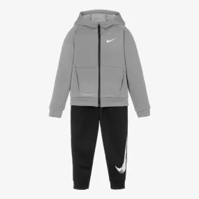 Boys Grey & Black Zip-Up Tracksuit