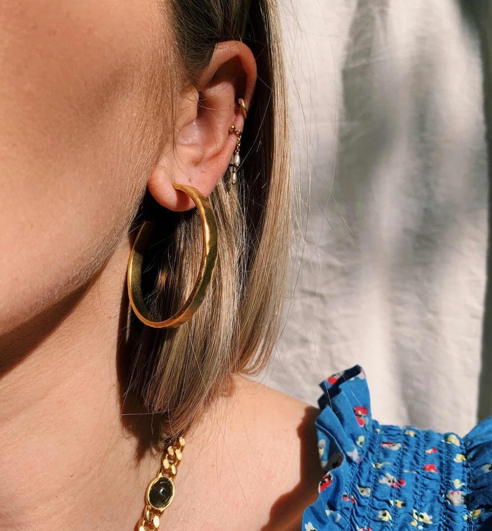 Brinker + Eliza Hammered Hoops Set