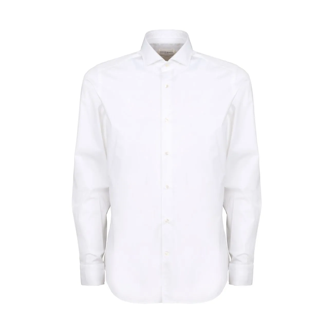 CAMICIA SLIM IN COTONE STRETCH CON COLLO ALLA FRANCESE Uomo Bianco