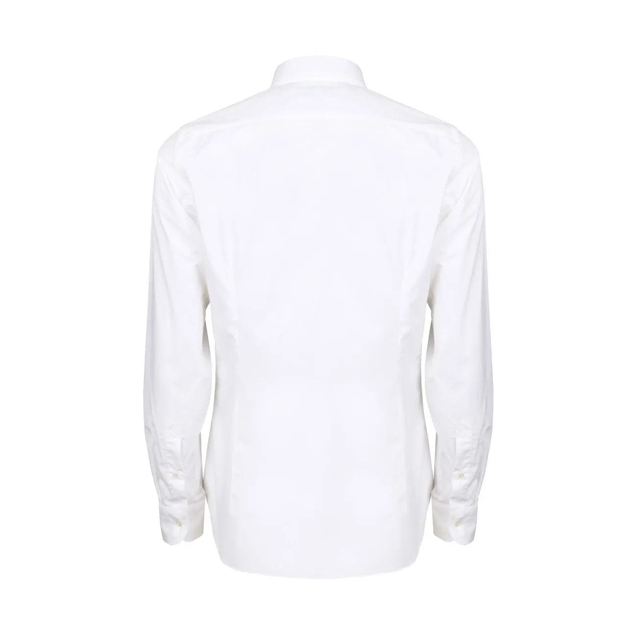 CAMICIA SLIM IN COTONE STRETCH CON COLLO ALLA FRANCESE Uomo Bianco