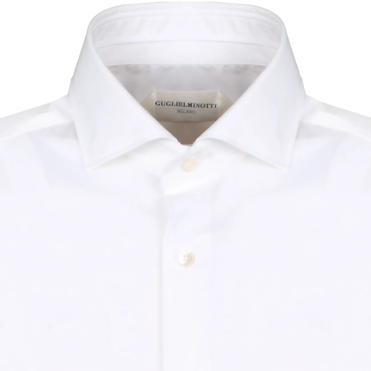 CAMICIA SLIM IN COTONE STRETCH CON COLLO ALLA FRANCESE Uomo Bianco