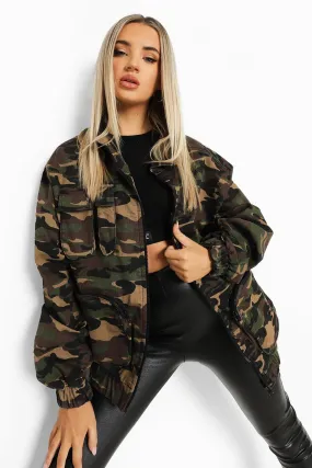 Camo Utility Pocket Denim Jacket