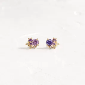 Candy Man Cluster Studs, Violet - OOS