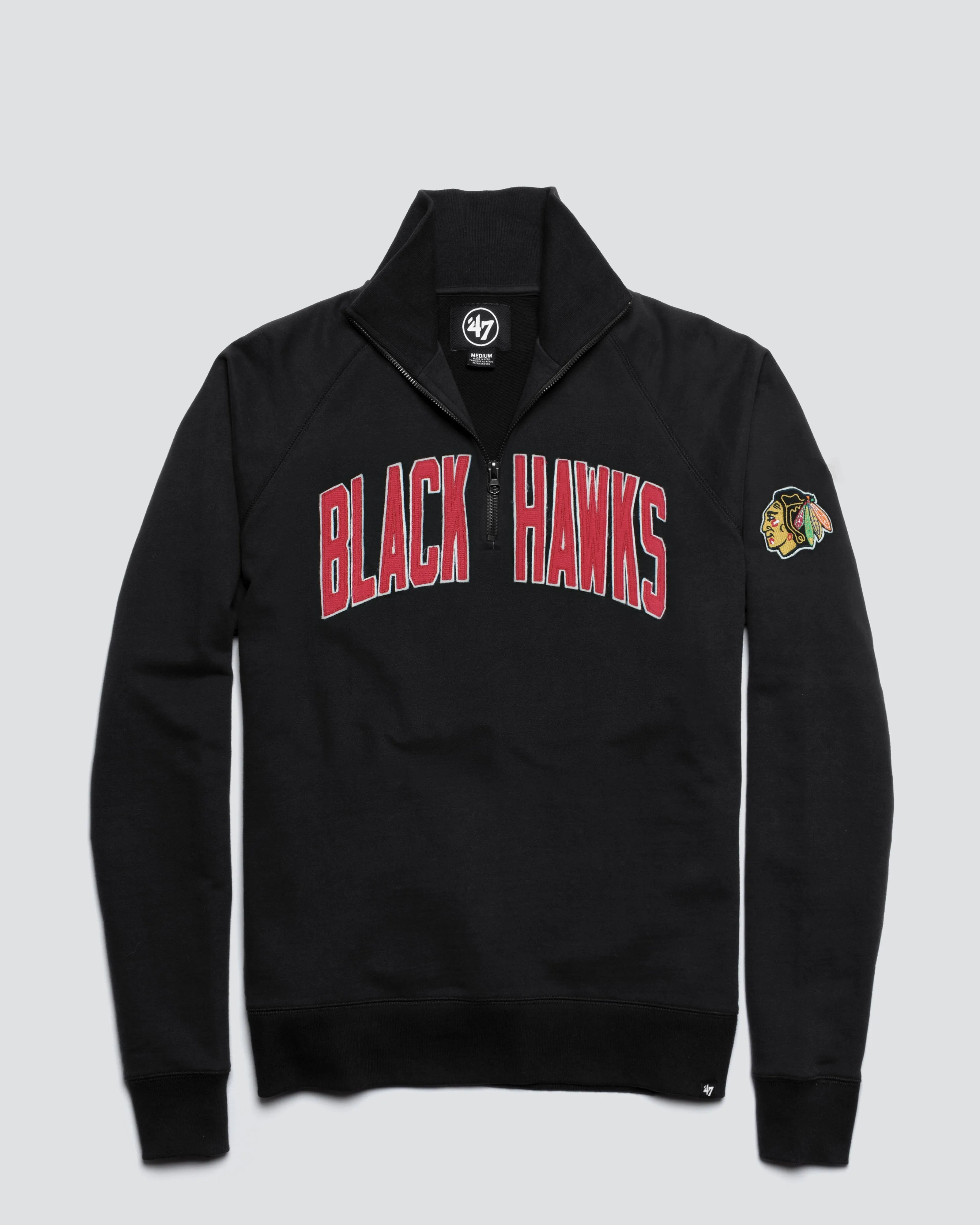 CHICAGO BLACKHAWKS BANKS '47 HARRIS SCRIMMAGE 1/4 ZIP