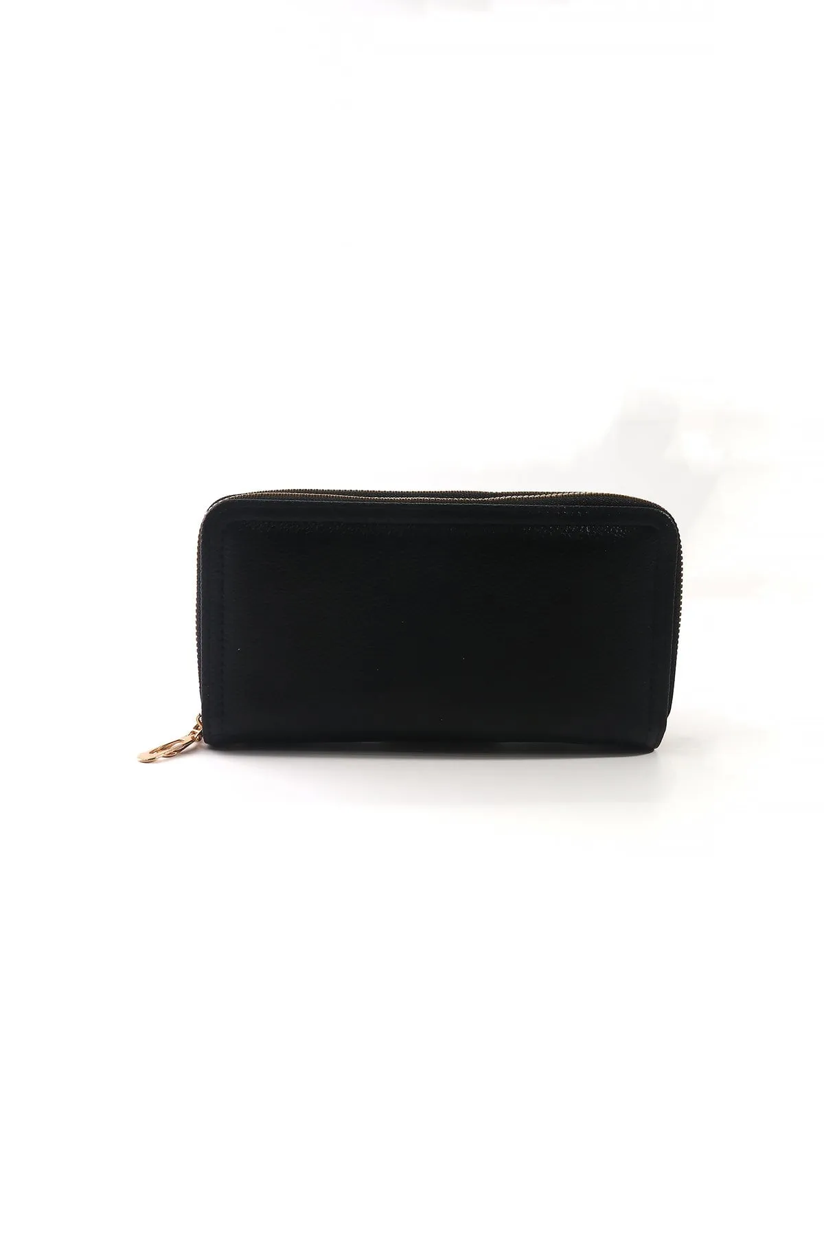 Classic Middle Zip Purse in Black