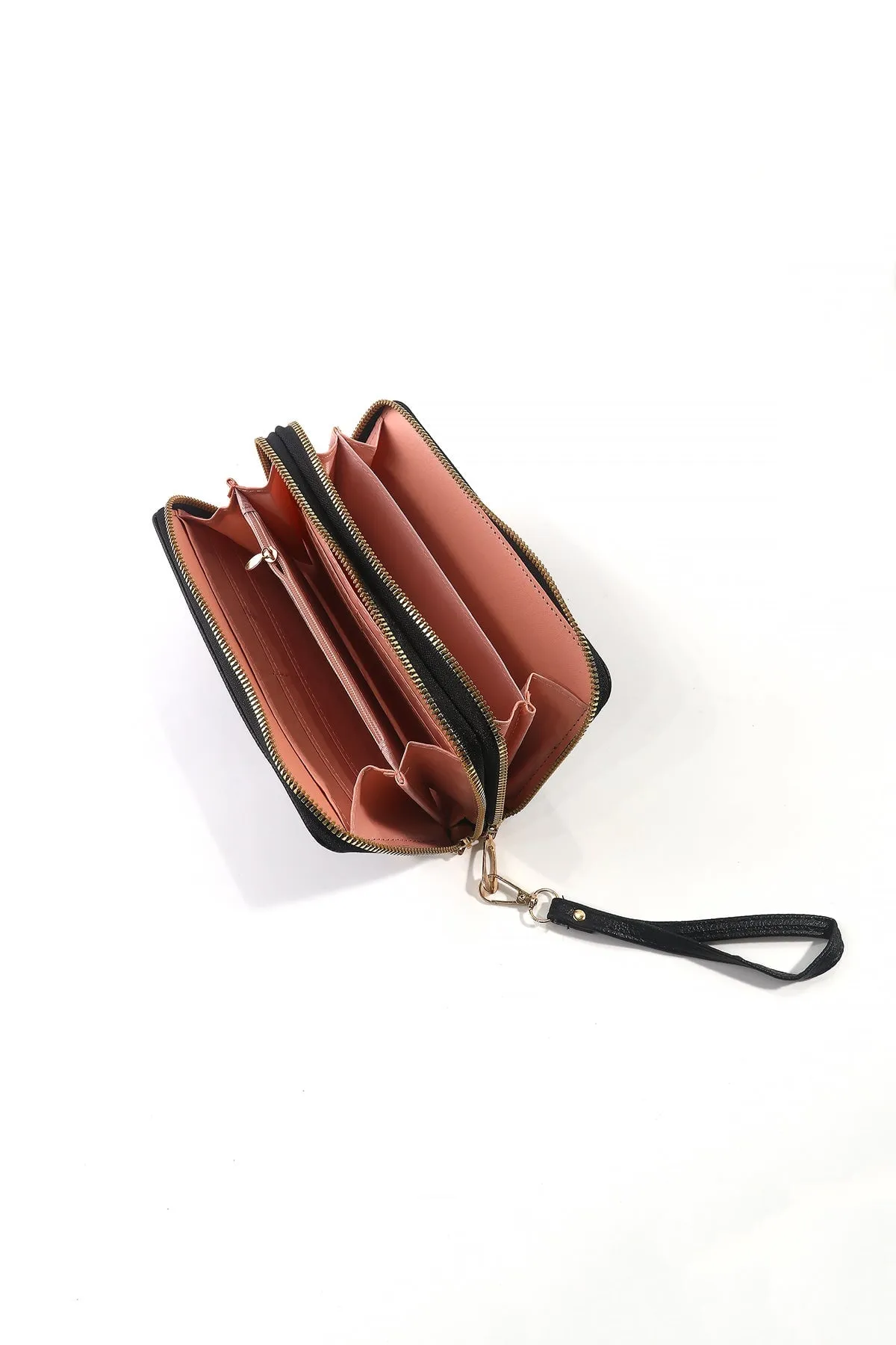 Classic Middle Zip Purse in Black